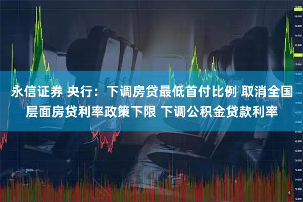永信证券 央行：下调房贷最低首付比例 取消全国层面房贷利率政策下限 下调公积金贷款利率